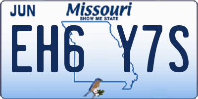 MO license plate EH6Y7S