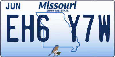 MO license plate EH6Y7W