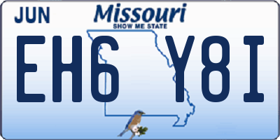 MO license plate EH6Y8I