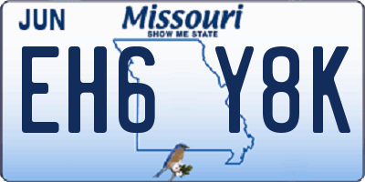 MO license plate EH6Y8K