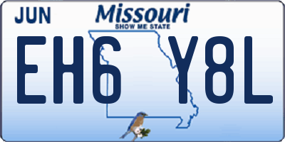 MO license plate EH6Y8L