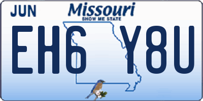MO license plate EH6Y8U