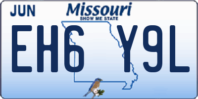 MO license plate EH6Y9L