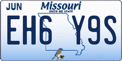 MO license plate EH6Y9S