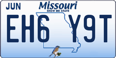 MO license plate EH6Y9T