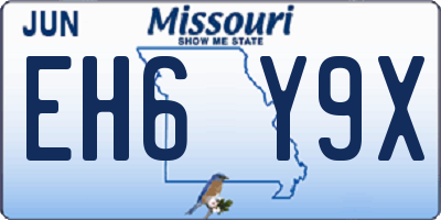 MO license plate EH6Y9X
