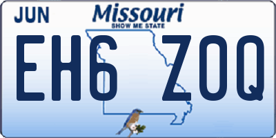 MO license plate EH6Z0Q