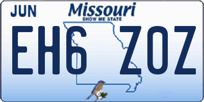 MO license plate EH6Z0Z
