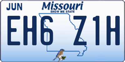 MO license plate EH6Z1H