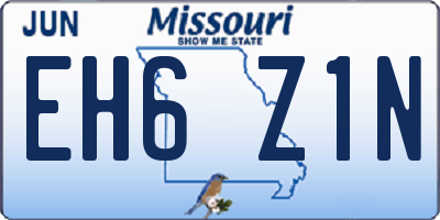 MO license plate EH6Z1N