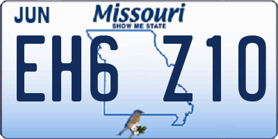 MO license plate EH6Z1O