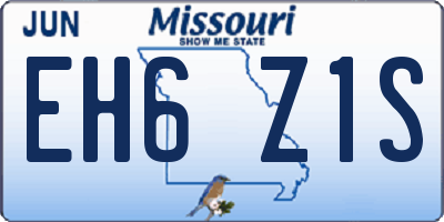 MO license plate EH6Z1S