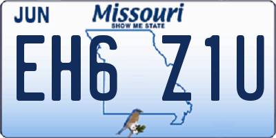 MO license plate EH6Z1U