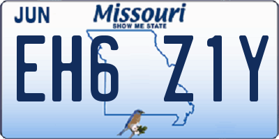MO license plate EH6Z1Y