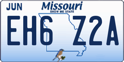 MO license plate EH6Z2A