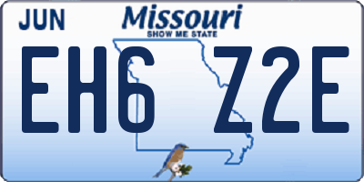MO license plate EH6Z2E