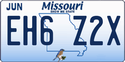 MO license plate EH6Z2X