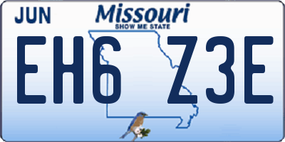 MO license plate EH6Z3E