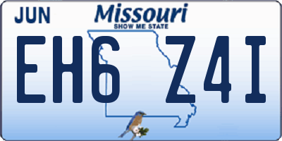 MO license plate EH6Z4I