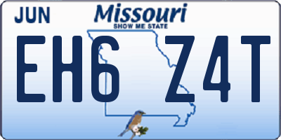 MO license plate EH6Z4T