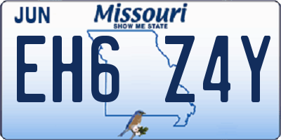 MO license plate EH6Z4Y