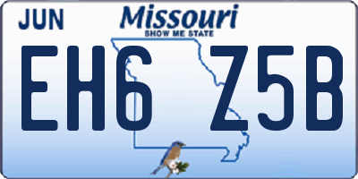 MO license plate EH6Z5B