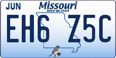 MO license plate EH6Z5C