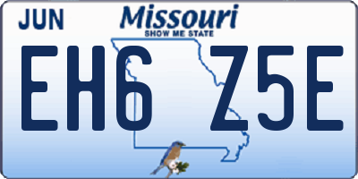 MO license plate EH6Z5E