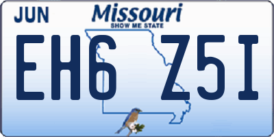 MO license plate EH6Z5I