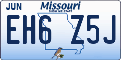 MO license plate EH6Z5J