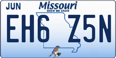 MO license plate EH6Z5N