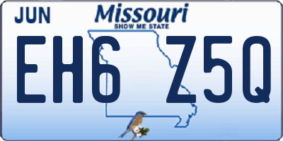 MO license plate EH6Z5Q