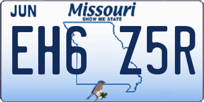 MO license plate EH6Z5R