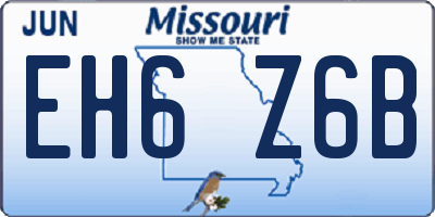 MO license plate EH6Z6B