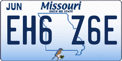 MO license plate EH6Z6E