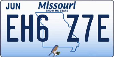 MO license plate EH6Z7E