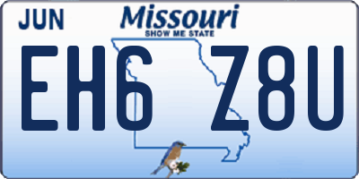 MO license plate EH6Z8U