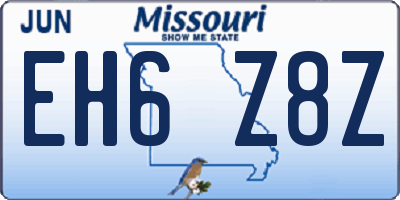 MO license plate EH6Z8Z