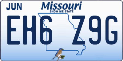 MO license plate EH6Z9G