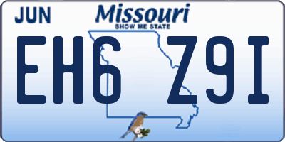 MO license plate EH6Z9I