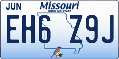 MO license plate EH6Z9J