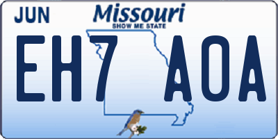 MO license plate EH7A0A