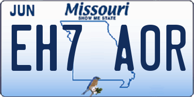 MO license plate EH7A0R