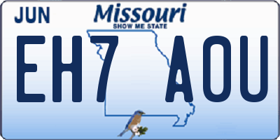 MO license plate EH7A0U