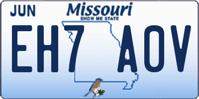 MO license plate EH7A0V