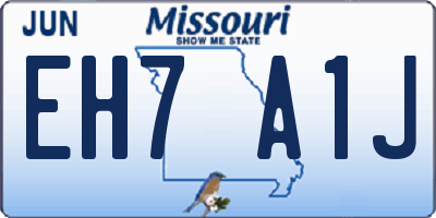 MO license plate EH7A1J