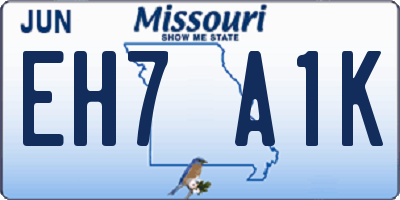 MO license plate EH7A1K