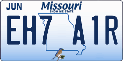MO license plate EH7A1R
