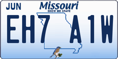 MO license plate EH7A1W