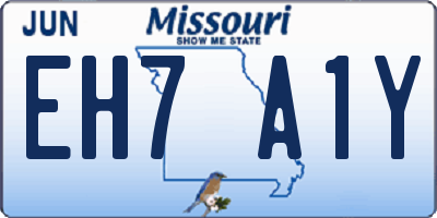 MO license plate EH7A1Y